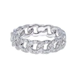 Chisholm Hunter 9ct White Gold 0.36ct Diamond Link Fancy Band Ring -Chisholm Hunter 1 010 04 0246b