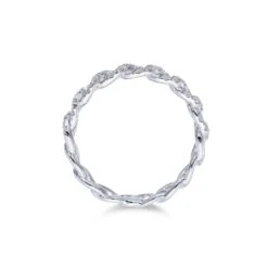 Chisholm Hunter 9ct White Gold 0.36ct Diamond Link Fancy Band Ring -Chisholm Hunter 1 010 04 0246c