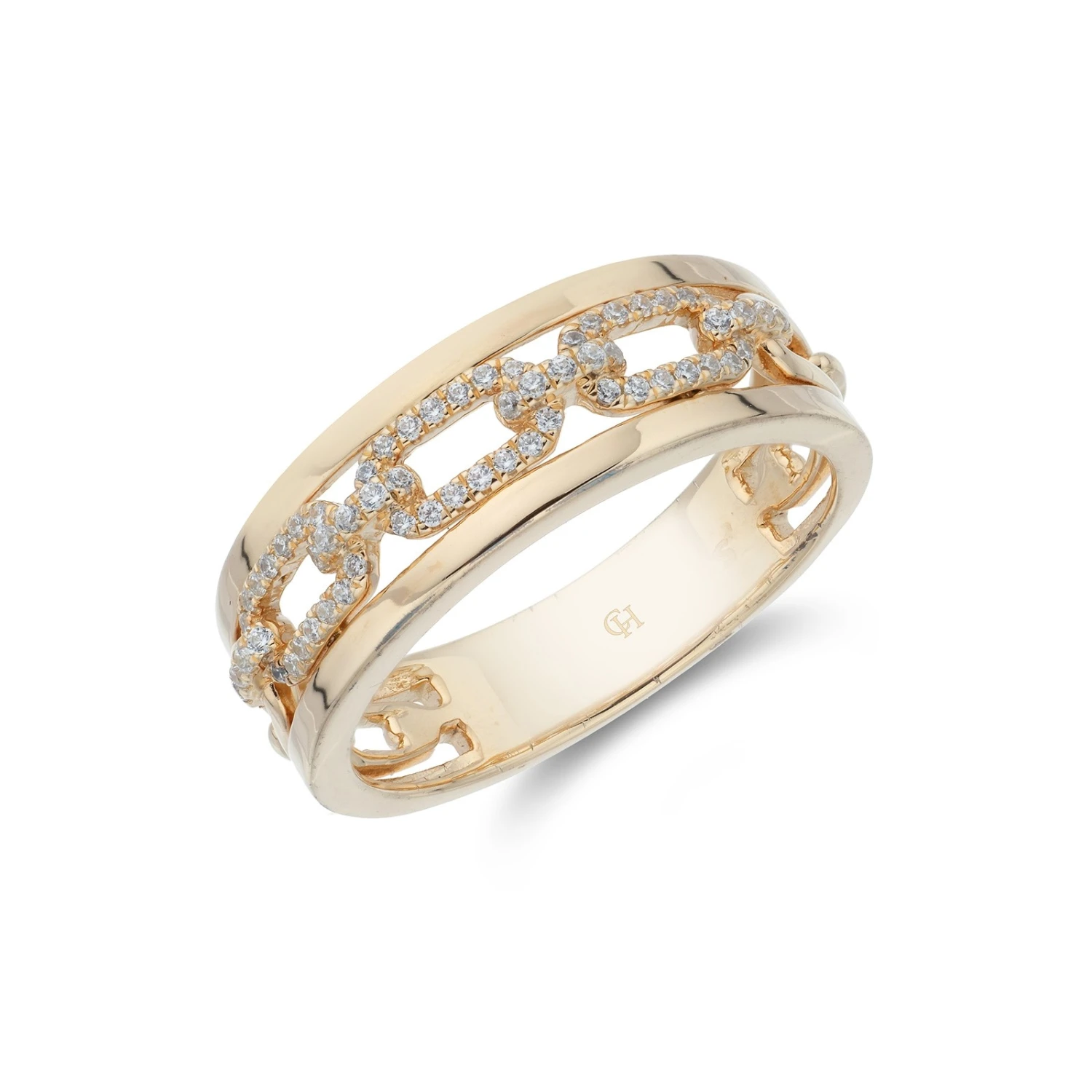 Chisholm Hunter 9ct Yellow Gold Brilliant Cut 0.21ct Diamond Link Fancy Band 3 Chisholm Hunter 9ct Yellow Gold Brilliant Cut 0.21ct Diamond Link Fancy Band