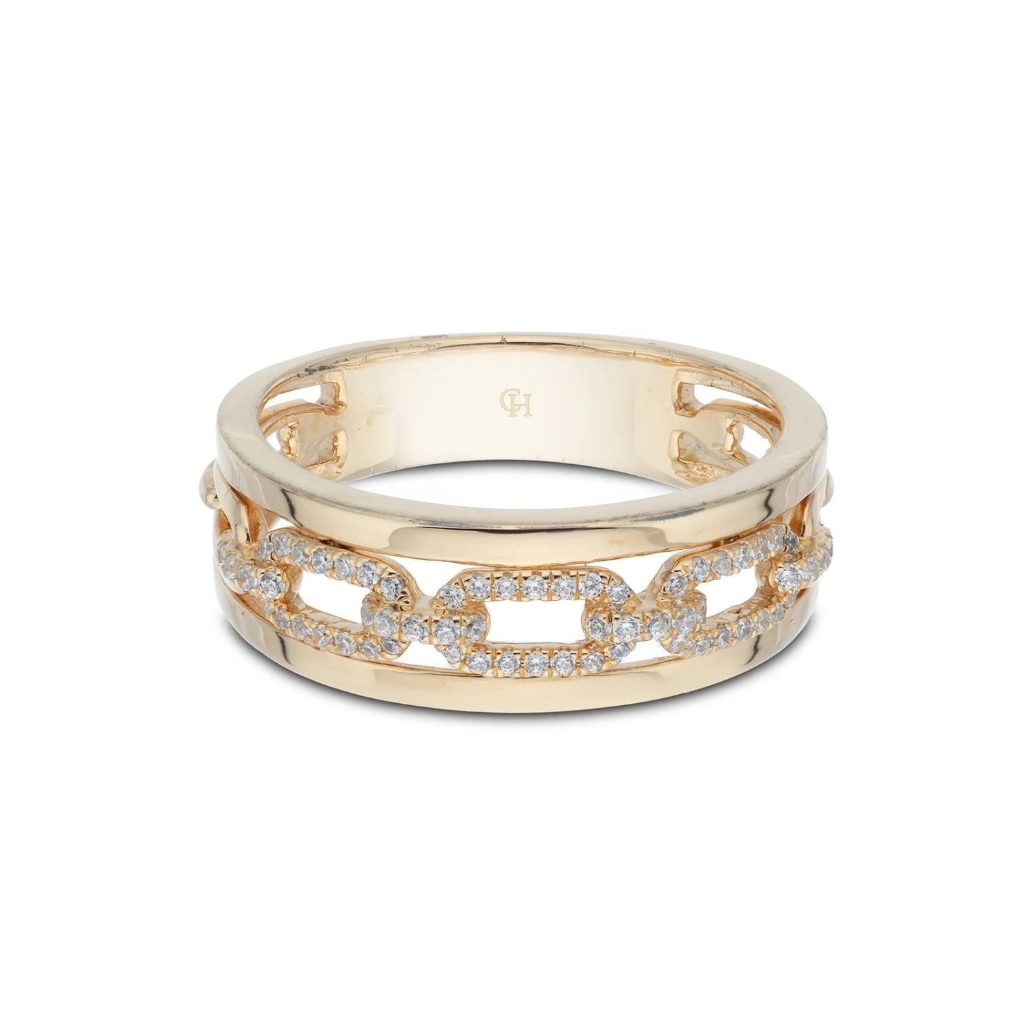 Chisholm Hunter 9ct Yellow Gold Brilliant Cut 0.21ct Diamond Link Fancy Band 4 Chisholm Hunter 9ct Yellow Gold Brilliant Cut 0.21ct Diamond Link Fancy Band - Image 2