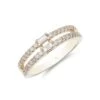 Chisholm Hunter 9ct Yellow Gold Brilliant And Baguette Cut Diamond 0.31ct Two Row Ring