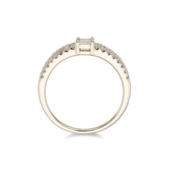 Chisholm Hunter 9ct Yellow Gold Brilliant And Baguette Cut Diamond 0.31ct Two Row Ring -Chisholm Hunter 1 010 05 0048c