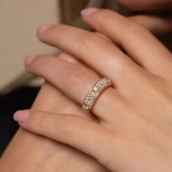 Chisholm Hunter 9ct Yellow Gold Brilliant Cut Pave Diamond 0.72ct Fancy Band Ring -Chisholm Hunter 1 010 05 0049 9ct yellow gold brilliant cut pave diamond 0.72ct fancy band ring 1