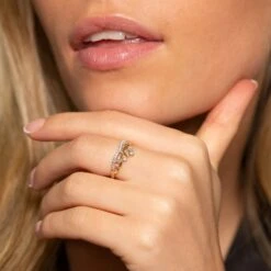 Chisholm Hunter 9ct Yellow Gold 0.19ct Princess Wishbone Diamond Ring -Chisholm Hunter 1 010 05 0050 b