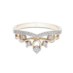 Chisholm Hunter 9ct Yellow Gold 0.19ct Princess Wishbone Diamond Ring -Chisholm Hunter 1 010 05 0050 d1