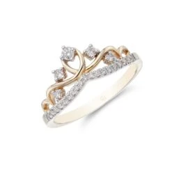 Chisholm Hunter 9ct Yellow Gold 0.19ct Princess Wishbone Diamond Ring