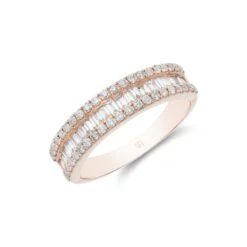 Chisholm Hunter 18ct Rose Gold Brilliant And Baguette Cut 0.77ct Diamond Fancy Band