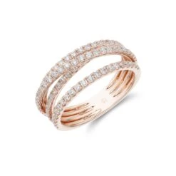 Chisholm Hunter 18ct Rose Gold Brilliant Cut 0.86ct Diamond Fancy Band
