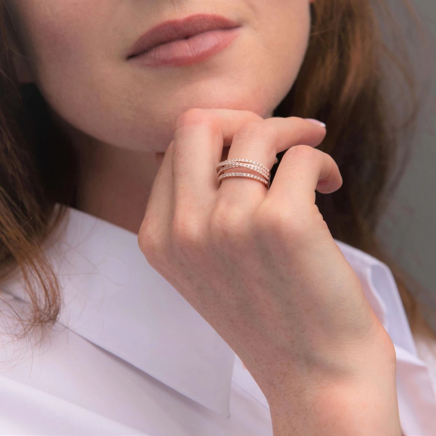 Chisholm Hunter 18ct Rose Gold Brilliant Cut 0.86ct Diamond Fancy Band 6 Chisholm Hunter 18ct Rose Gold Brilliant Cut 0.86ct Diamond Fancy Band - Image 4