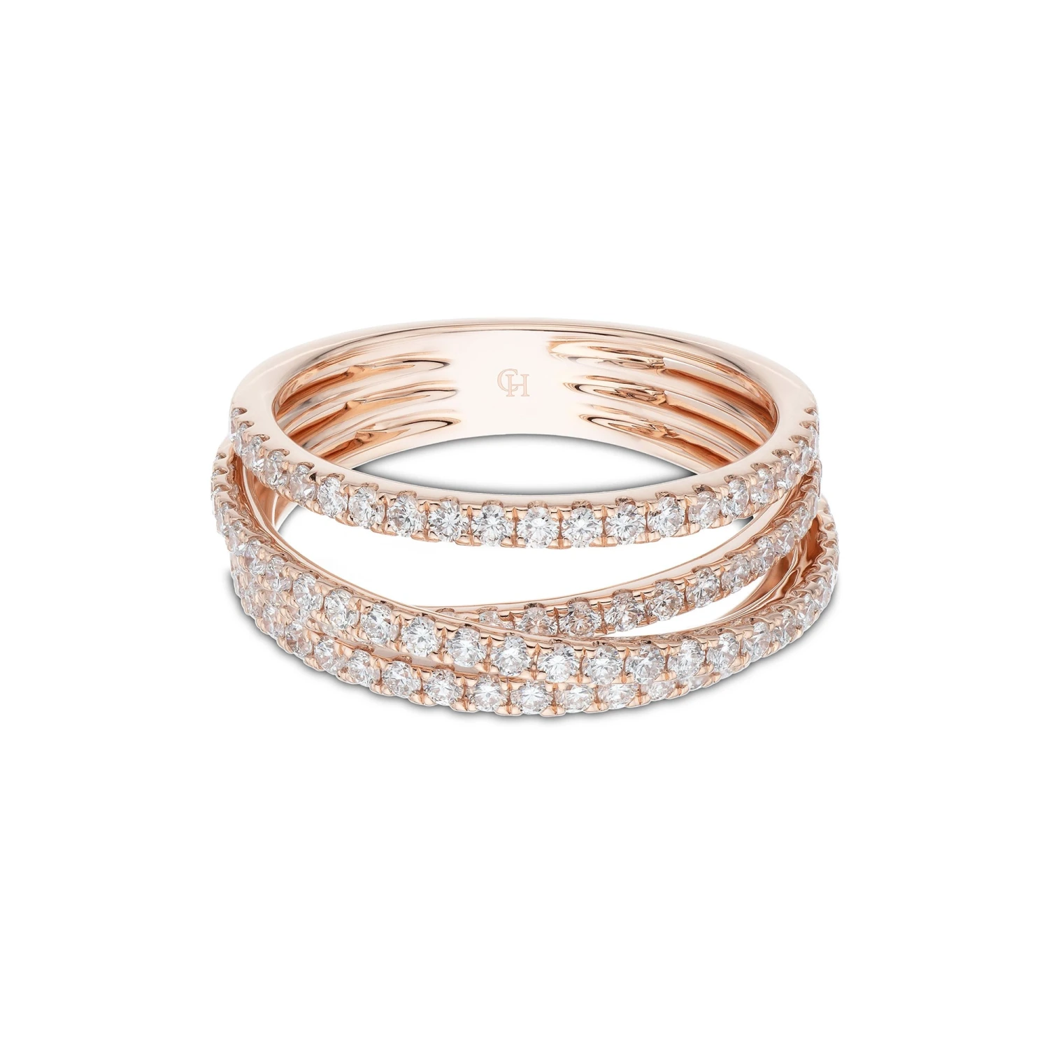 Chisholm Hunter 18ct Rose Gold Brilliant Cut 0.86ct Diamond Fancy Band 4 Chisholm Hunter 18ct Rose Gold Brilliant Cut 0.86ct Diamond Fancy Band - Image 2