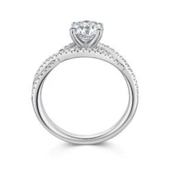 Chisholm Hunter Platinum Round Brilliant 1.25ct Diamond Cross Over Solitaire Ring -Chisholm Hunter 1 021 02 0238 d2