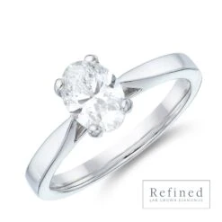 Chisholm Hunter Platinum Oval Cut 1.00ct Lab Grown Diamond Solitaire Ring
