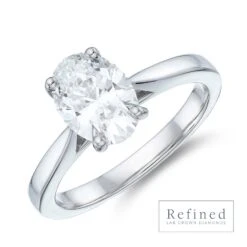 Chisholm Hunter Platinum Oval Cut 1.50ct Lab Grown Diamond Solitaire Ring