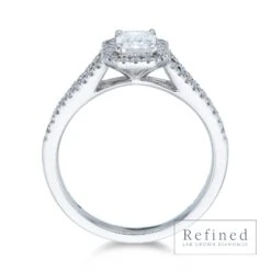 Chisholm Hunter Platinum Emerald Cut 0.95ct Lab Grown Diamond Halo Ring -Chisholm Hunter 1 031 04 0005 d 2