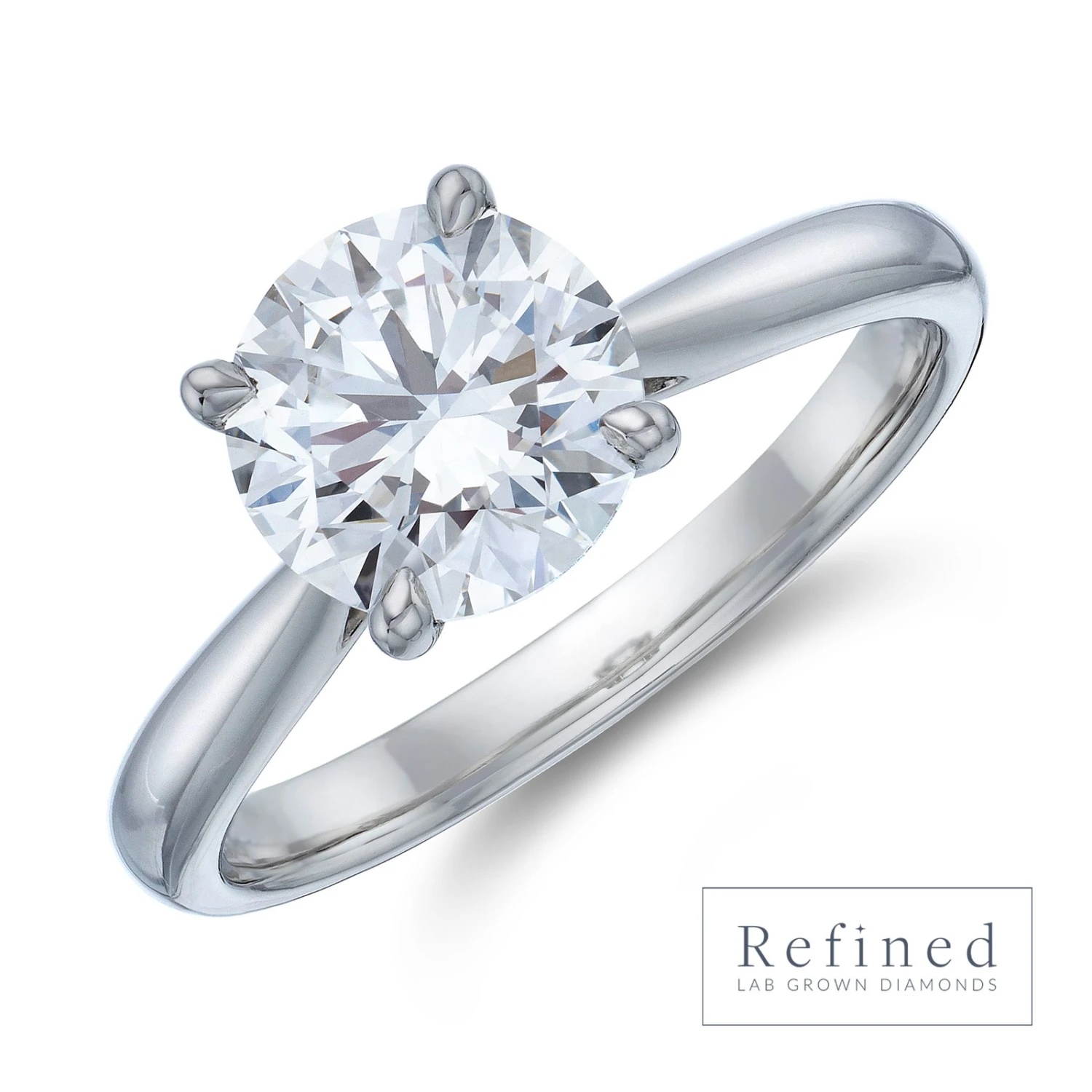 Chisholm Hunter Platinum Round Brilliant Cut 2.00ct Lab Diamond Solitaire Ring 3 Chisholm Hunter Platinum Round Brilliant Cut 2.00ct Lab Diamond Solitaire Ring