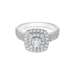Chisholm Hunter 18ct White Gold 1.00ct Diamond Cluster Shoulders Ring -Chisholm Hunter 11 135 02 0142 d 1 1