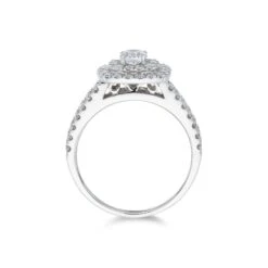 Chisholm Hunter 18ct White Gold 1.00ct Diamond Cluster Shoulders Ring -Chisholm Hunter 11 135 02 0142 d 2 1