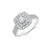 Chisholm Hunter 18ct White Gold 1.00ct Diamond Cluster Shoulders Ring