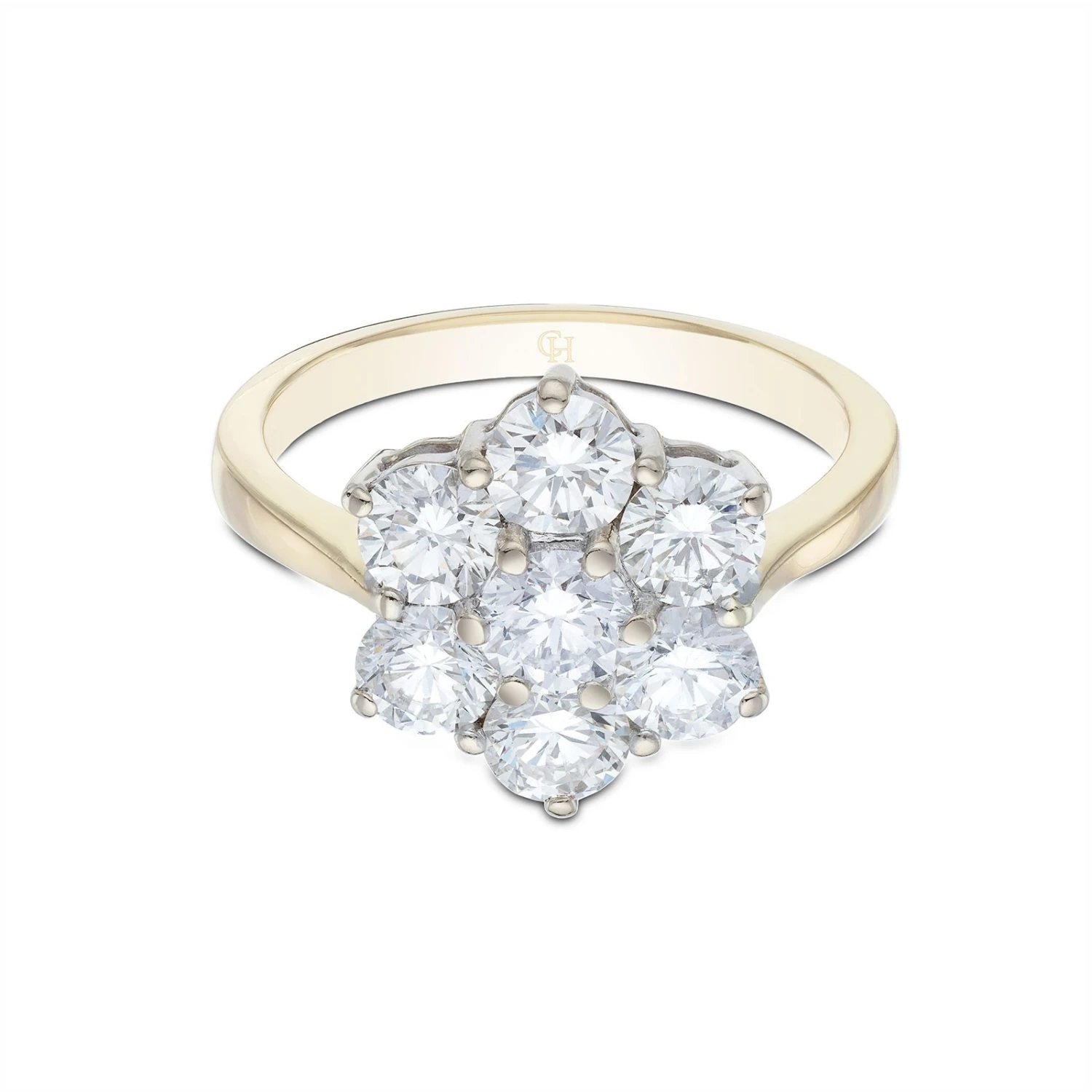Chisholm Hunter 18ct Yellow Gold 2.00ct Round Brilliant Flower Cluster Diamond Ring 4 Chisholm Hunter 18ct Yellow Gold 2.00ct Round Brilliant Flower Cluster Diamond Ring - Image 2