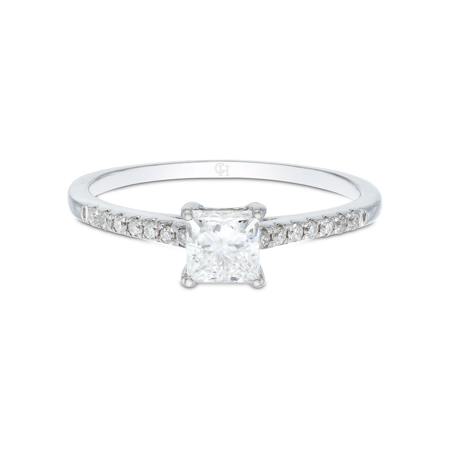 Chisholm Hunter 18ct White Gold 0.75ct Princess Cut Diamond Shoulders Solitaire Size Q For Qubec 7 Chisholm Hunter 18ct White Gold 0.75ct Princess Cut Diamond Shoulders Solitaire Size Q For Qubec - Image 5