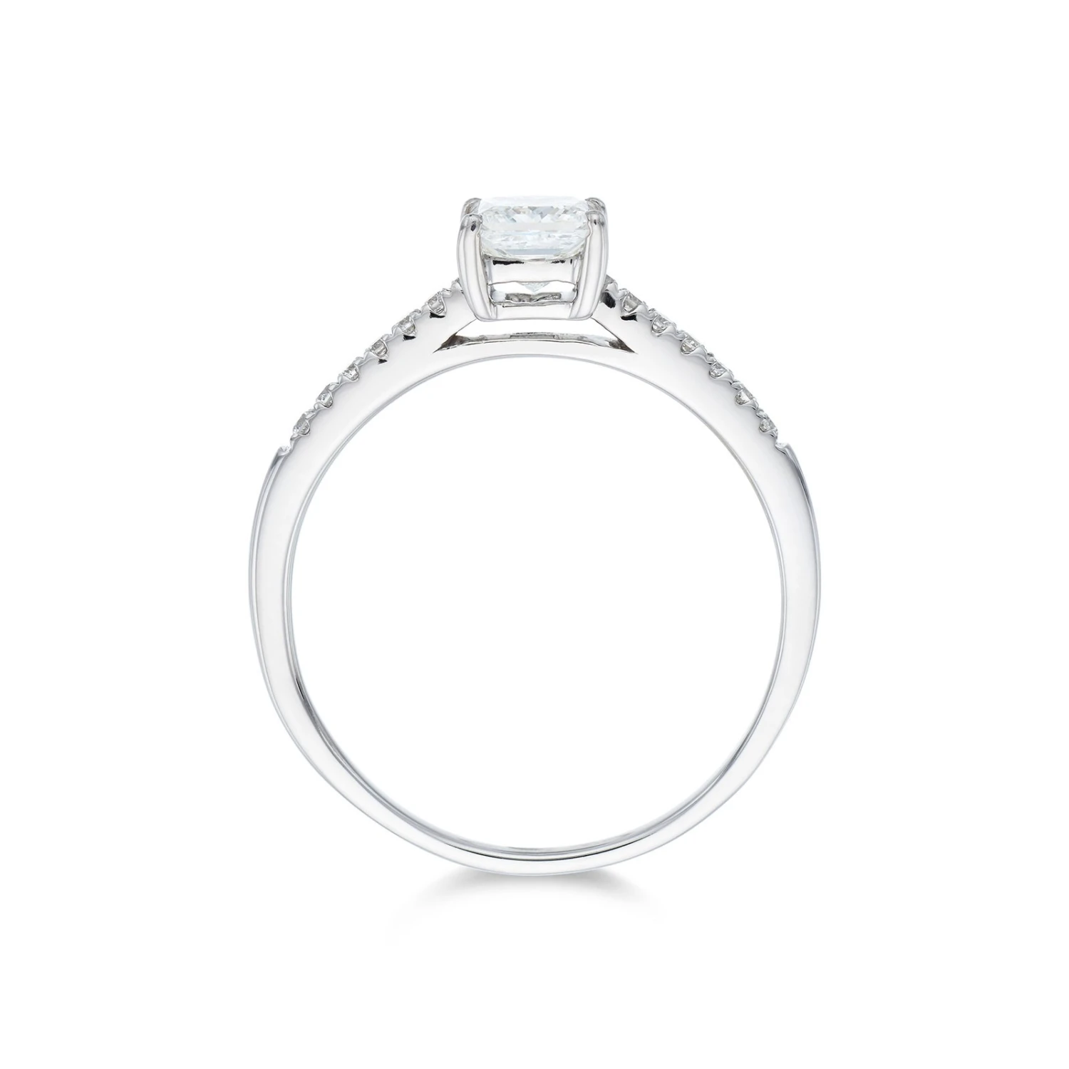 Chisholm Hunter 18ct White Gold 0.75ct Princess Cut Diamond Shoulders Solitaire Size Q For Qubec 6 Chisholm Hunter 18ct White Gold 0.75ct Princess Cut Diamond Shoulders Solitaire Size Q For Qubec - Image 4
