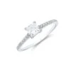 Chisholm Hunter 18ct White Gold 0.75ct Princess Cut Diamond Shoulders Solitaire Size Q For Qubec -Chisholm Hunter 11 137 01 0325 p 1 1