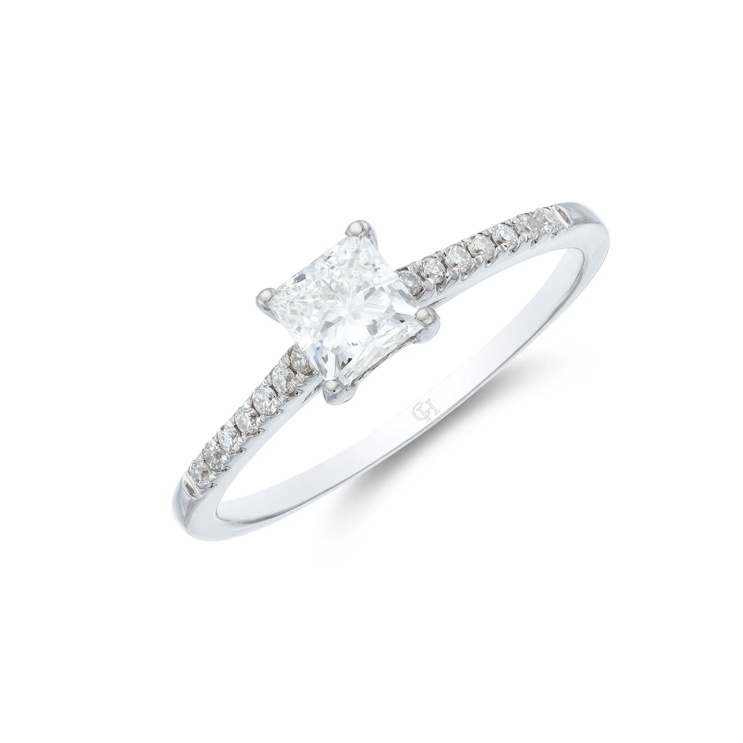 Chisholm Hunter 18ct White Gold 0.75ct Princess Cut Diamond Shoulders Solitaire Size Q For Qubec 3 Chisholm Hunter 18ct White Gold 0.75ct Princess Cut Diamond Shoulders Solitaire Size Q For Qubec