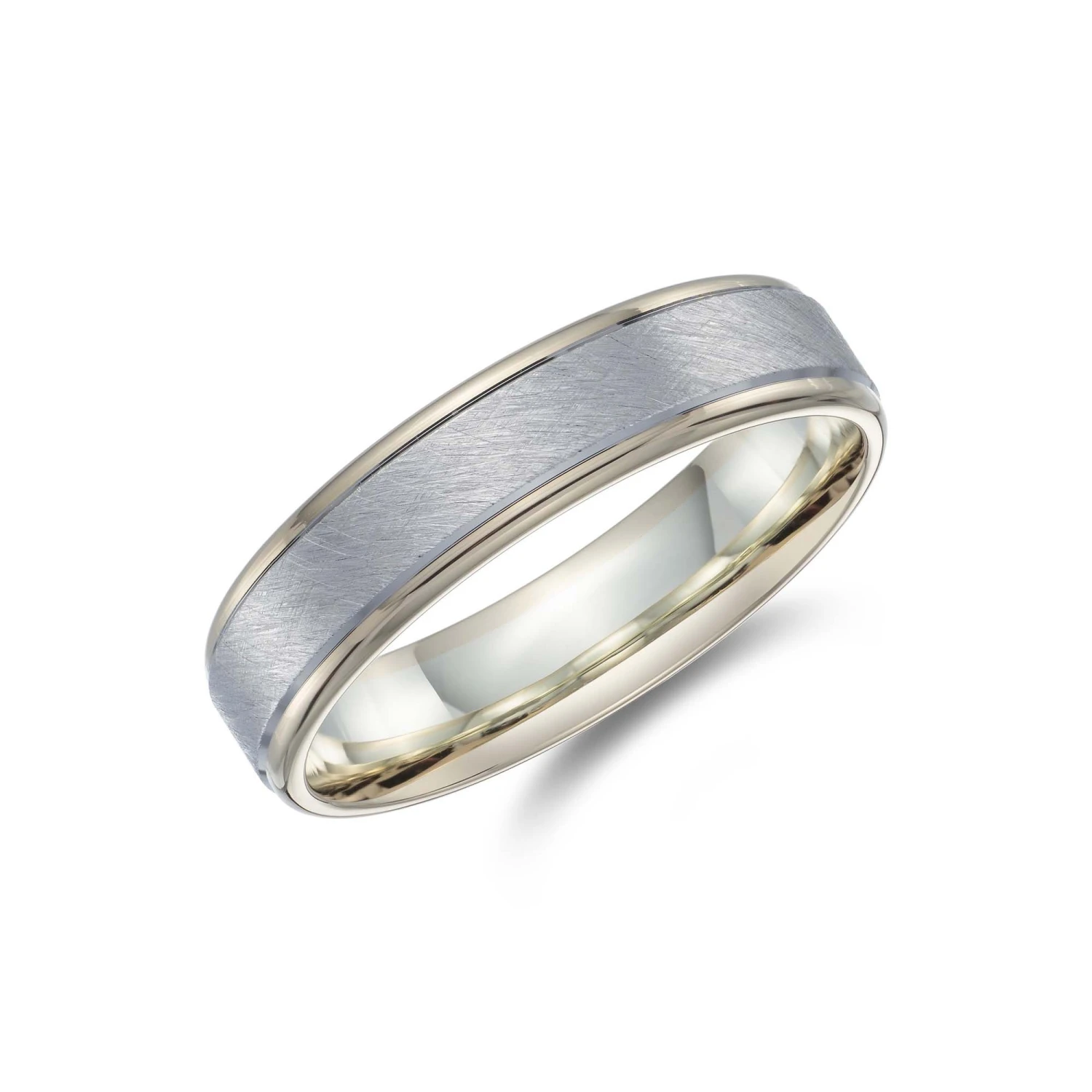 Chisholm Hunter 9ct Yellow Gold Iced Centre Wedding Band 3 Chisholm Hunter 9ct Yellow Gold Iced Centre Wedding Band