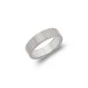 Chisholm Hunter 9ct White Gold Patterned Satin Finish Lined Wedding Band 6mm -Chisholm Hunter 12 105 02 0065