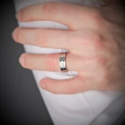 Chisholm Hunter 9ct White Gold Diamond Set 0.05ct 6mm Wedding Band -Chisholm Hunter 12 105 03 0013 lifestyle