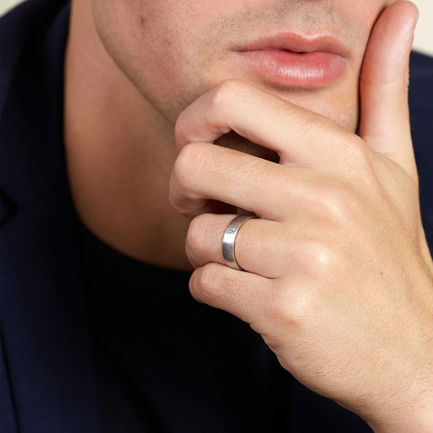 Chisholm Hunter 9ct White Gold Diamond Set 0.06ct 5mm Wedding Band 4 Chisholm Hunter 9ct White Gold Diamond Set 0.06ct 5mm Wedding Band - Image 2