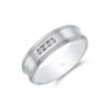 Chisholm Hunter 9ct White Gold Diamond Set 3 Stone 0.10ct 5mm Wedding Band -Chisholm Hunter 12 105 03 0022 hero
