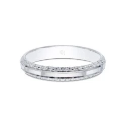 Chisholm Hunter 9ct White Gold 2.8mm Edged Sparkle Cut Wedding Band 9 Chisholm Hunter 9ct White Gold 2.8mm Edged Sparkle Cut Wedding Band -Chisholm Hunter 12 105 05 0041b