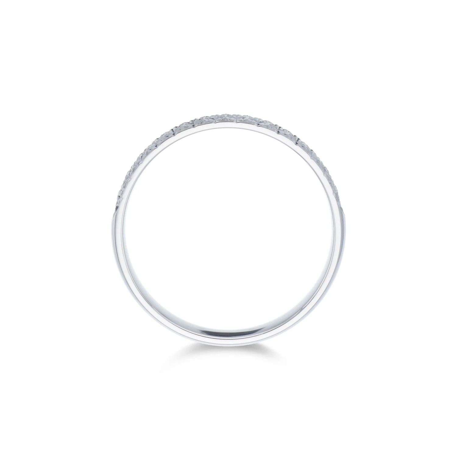 Chisholm Hunter 9ct White Gold 2.8mm Edged Sparkle Cut Wedding Band 6 Chisholm Hunter 9ct White Gold 2.8mm Edged Sparkle Cut Wedding Band - Image 4