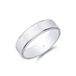 Chisholm Hunter Platinum Light Soft Flat Court 6mm Wedding Ring