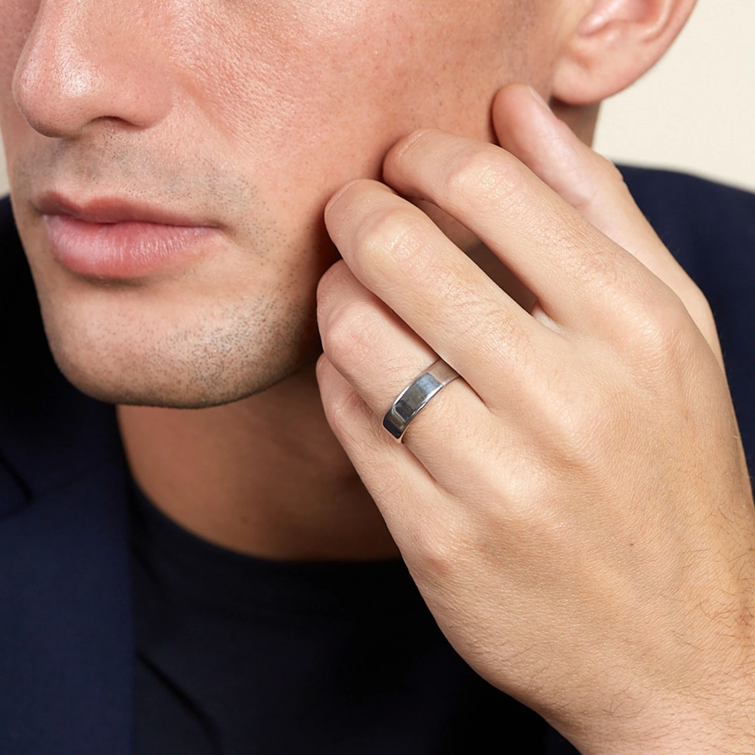 Chisholm Hunter Platinum Light Soft Flat Court 6mm Wedding Ring 4 Chisholm Hunter Platinum Light Soft Flat Court 6mm Wedding Ring - Image 2