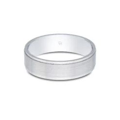 Chisholm Hunter Platinum Matte Patterned Finish And Polished Edge 6mm Wedding Band -Chisholm Hunter 12 107 02 0034b