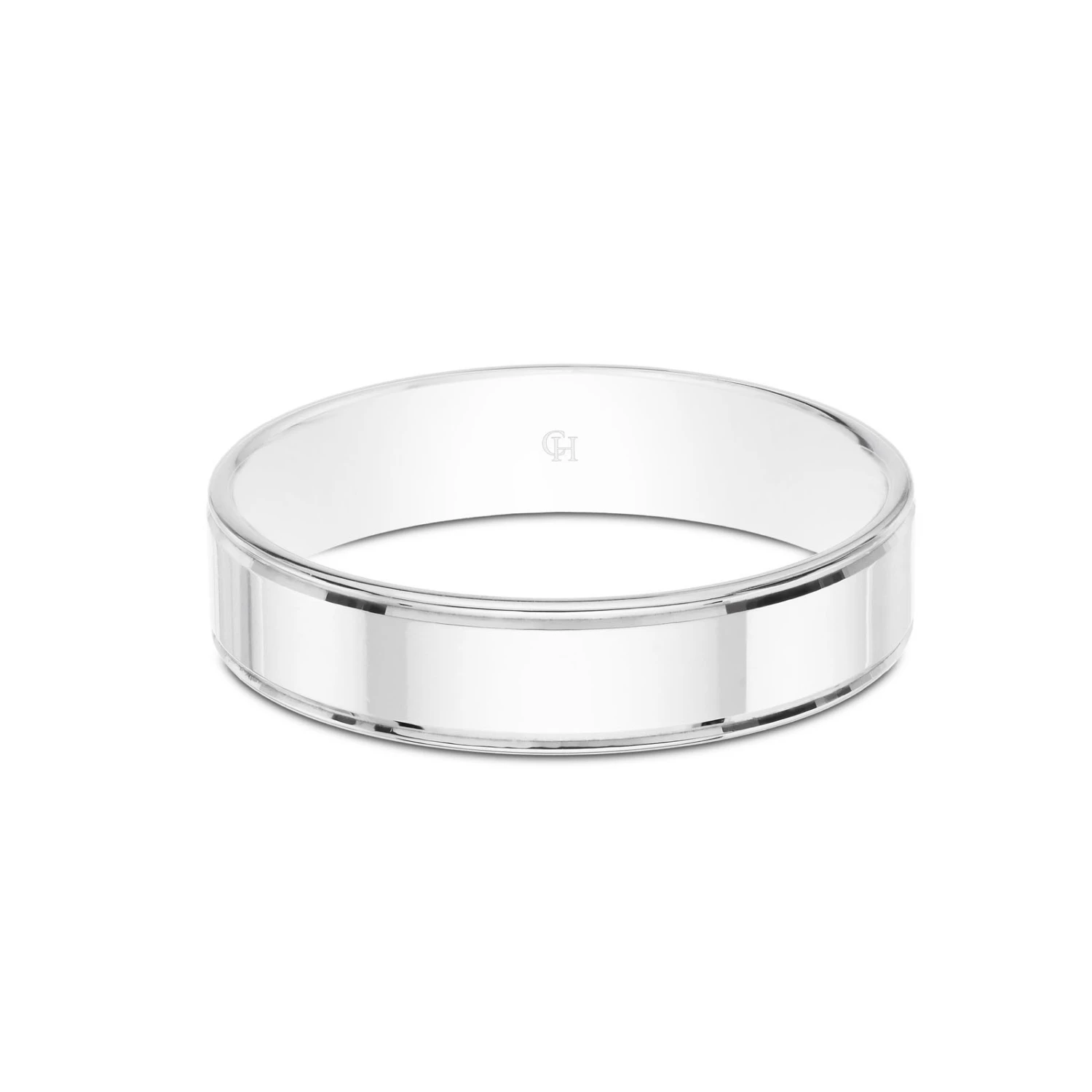 Chisholm Hunter Platinum Patterned Polished Finish Wedding Band 5mm 5 Chisholm Hunter Platinum Patterned Polished Finish Wedding Band 5mm - Image 3