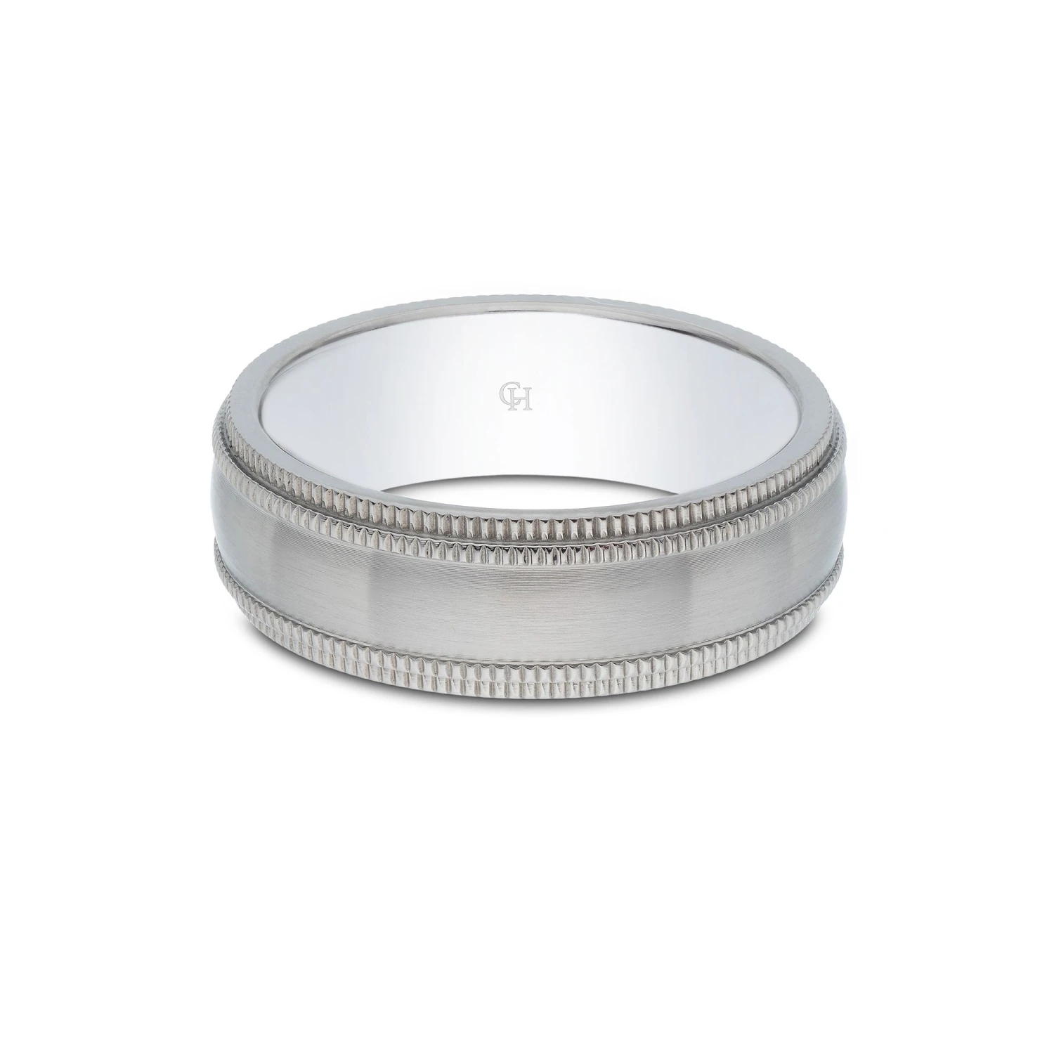 Chisholm Hunter Titanium Matte Finish And Beaded Edge 7mm Wedding Band 4 Chisholm Hunter Titanium Matte Finish And Beaded Edge 7mm Wedding Band - Image 2