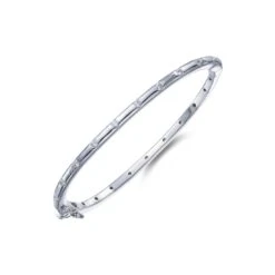 Chisholm Hunter Silver Rub Over Cubic Zirconia Bangle