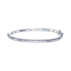 Chisholm Hunter Silver Rub Over Cubic Zirconia Bangle -Chisholm Hunter 124b
