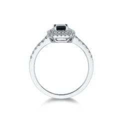 Chisholm Hunter 18ct White Gold Emerald Cut Sapphire 1.12ct Diamond Double Halo Ring 9 Chisholm Hunter 18ct White Gold Emerald Cut Sapphire 1.12ct Diamond Double Halo Ring -Chisholm Hunter 13 110 01 0229c