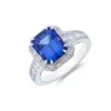 Chisholm Hunter 18ct White Gold Cushion Cut 3.13ct Sapphire And 1.24ct Diamond Halo Cluster Ring -Chisholm Hunter 13 110 01 0239