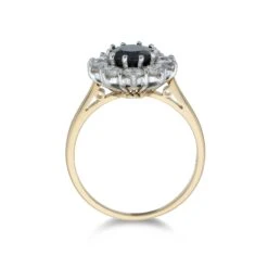 Chisholm Hunter 18ct Yellow Gold Oval Cut Sapphire And Brilliant Cut Diamond 3.05ct Cluster Ring -Chisholm Hunter 13 110 02 0022 c