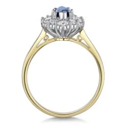 Chisholm Hunter 18ct Yellow Gold Marquise Cut Sapphire And Brilliant Cut Diamond 1.10ct Cluster Ring -Chisholm Hunter 13 110 02 0025 d2