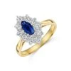 Chisholm Hunter 18ct Yellow Gold Marquise Cut Sapphire And Brilliant Cut Diamond 1.10ct Cluster Ring -Chisholm Hunter 13 110 02 0025 p 1