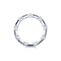 Chisholm Hunter 9ct White Gold 1.28ct Sapphire And 0.38ct Diamond Mix Cut Eternity 13 Chisholm Hunter 9ct White Gold 1.28ct Sapphire And 0.38ct Diamond Mix Cut Eternity -Chisholm Hunter 13 110 03 0086c