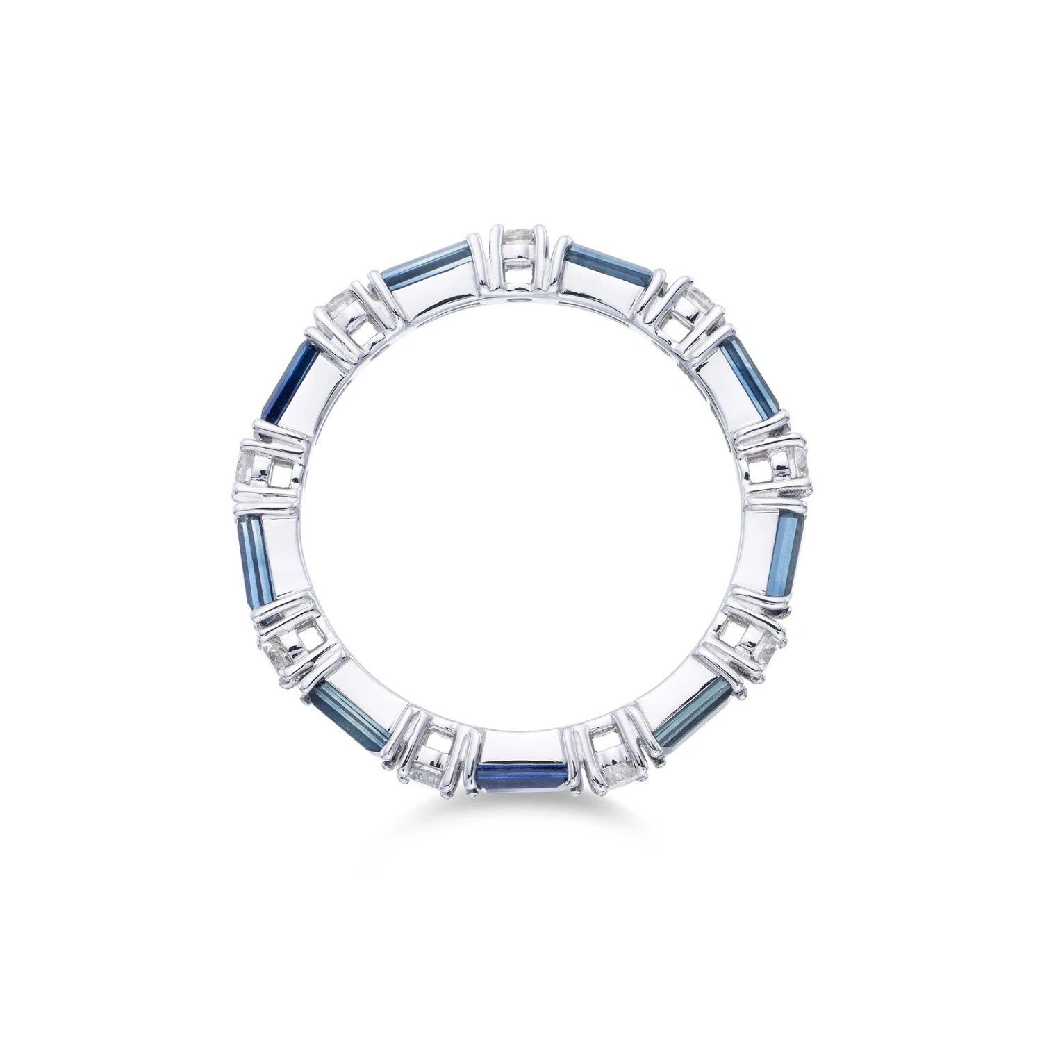 Chisholm Hunter 9ct White Gold 1.28ct Sapphire And 0.38ct Diamond Mix Cut Eternity 7 Chisholm Hunter 9ct White Gold 1.28ct Sapphire And 0.38ct Diamond Mix Cut Eternity - Image 5