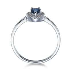 Chisholm Hunter 9ct White Gold 0.40ct Pear Sapphire And 0.38ct Diamond Cluster -Chisholm Hunter 13 110 03 0088 d 2