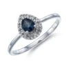 Chisholm Hunter 9ct White Gold 0.40ct Pear Sapphire And 0.38ct Diamond Cluster -Chisholm Hunter 13 110 03 0088 p 1